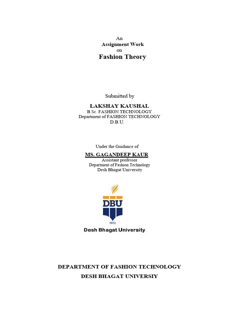 FASHION Theory PDF Clothing Softlines (Retail)