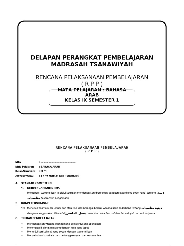 Rpp Ipa Kls 9 Adiwiyata Soal Revisi