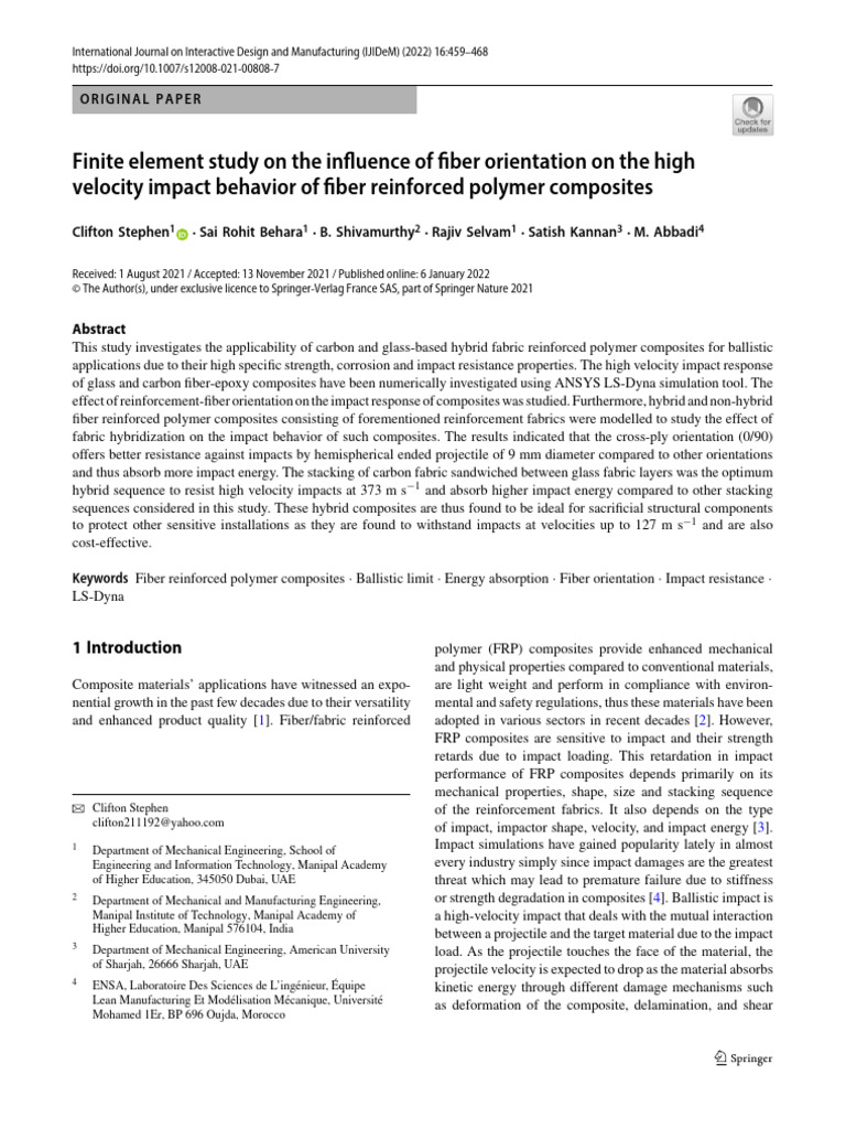 Influence of Fiber Orientation On The High | PDF | Composite Material ...