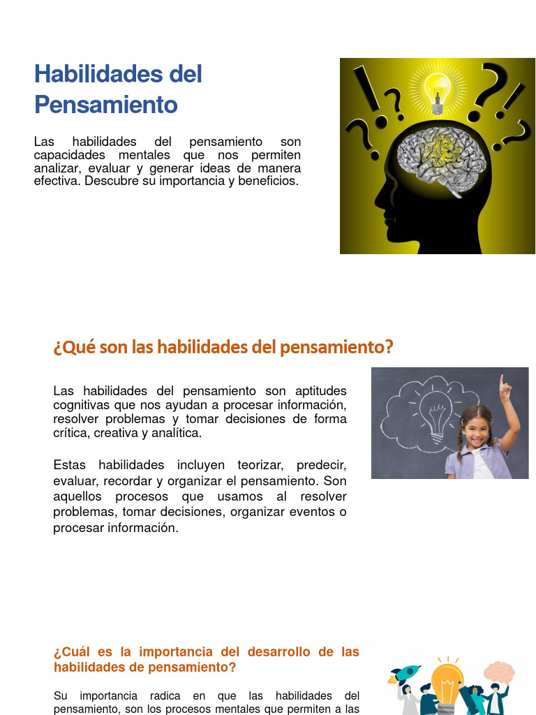 Importancia de las Habilidades del Pensamiento | PDF | Pensamiento ...