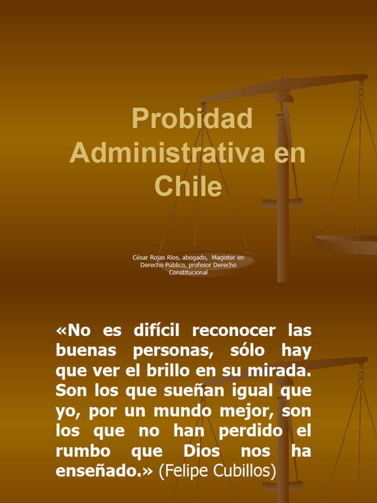 Probidad Administrativa en Chile: Claves y Leyes | PDF | Corrupción ...