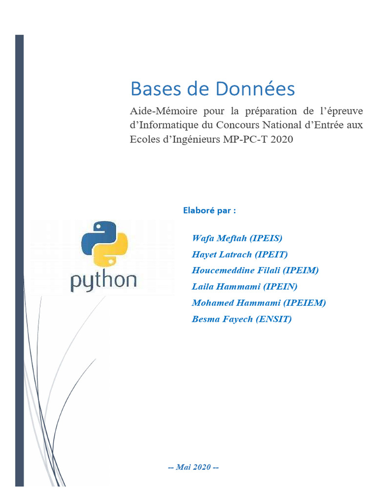Aide-mémoire Bases de Données 2020 | PDF | Base de données ...