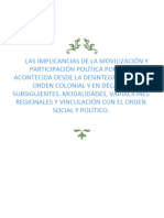 Com 2 - LAS IMPLICANCIAS DE LA MOVILIZACIÓN Y PARTICIPACIÓN POLÍTICA POPULAR ACONTECIDA DESDE LA DESINTEGRACIÓN DEL ORDEN COLONIAL Y EN DÉCADAS SUBSIGUIENTES. MODALIDADES, VARIACIONES REGIONALES Y VINCULACIÓN CO