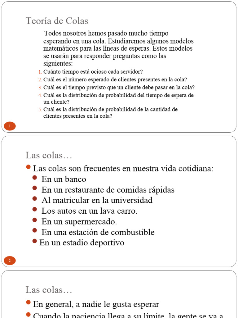 Teoria de Colas | PDF | Servidor (Computación) | Distribución de veneno