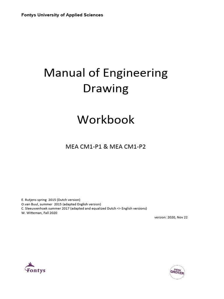 Engineering Drawing Manual Workbook | PDF | Engineering Tolerance ...