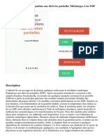 Analyse Numérique Des Équations Aux Dérivées Partielles Télécharger, Lire PDF