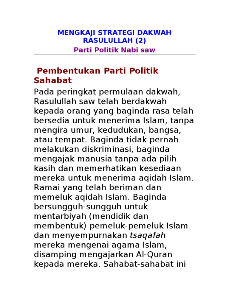 Dakwah Nabi Di Makkah Pdf