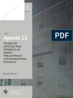 Apunte 13: Pruebas de Hipótesis para Diferencia de Medias Poblacionales Con Dos Muestras Paralelas