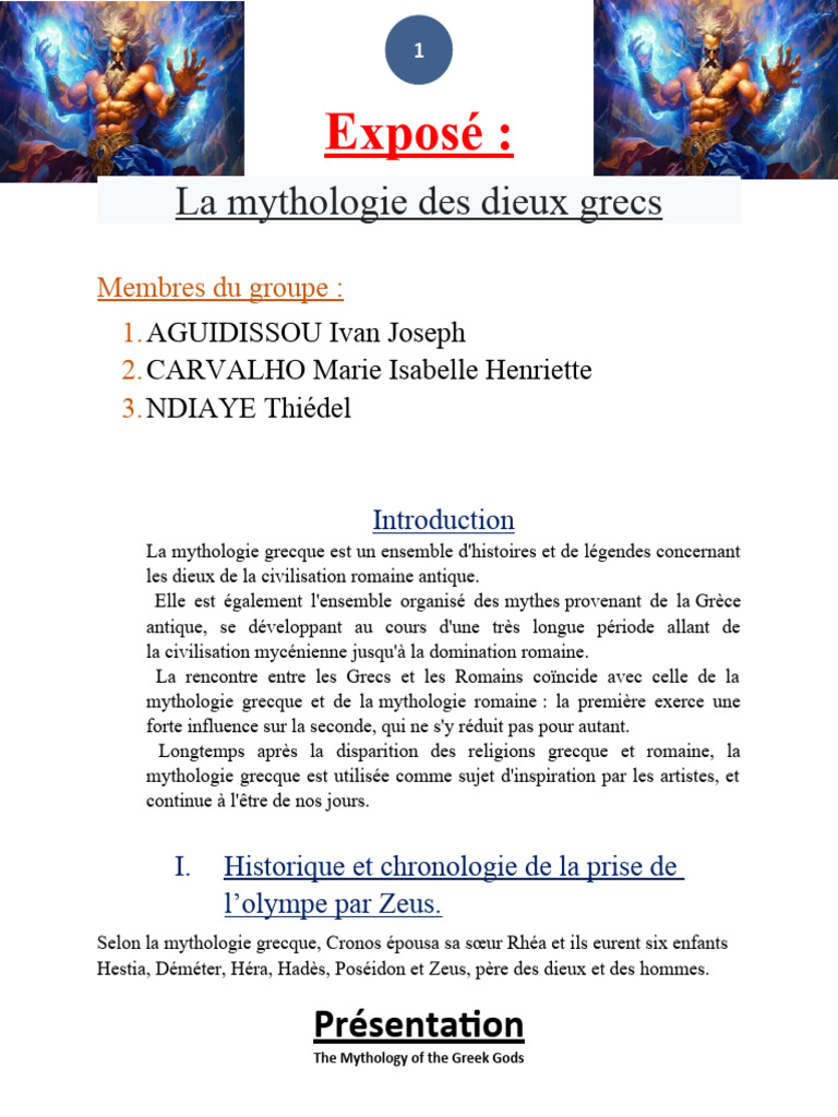 Mythologie grecque : Zeus et ses dieux | PDF | Zeus | Héra