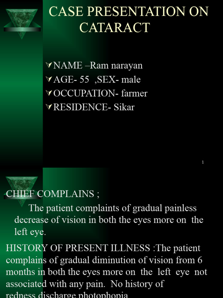 Cataract Case Presentation Pdf Anesthesia Thrombosis