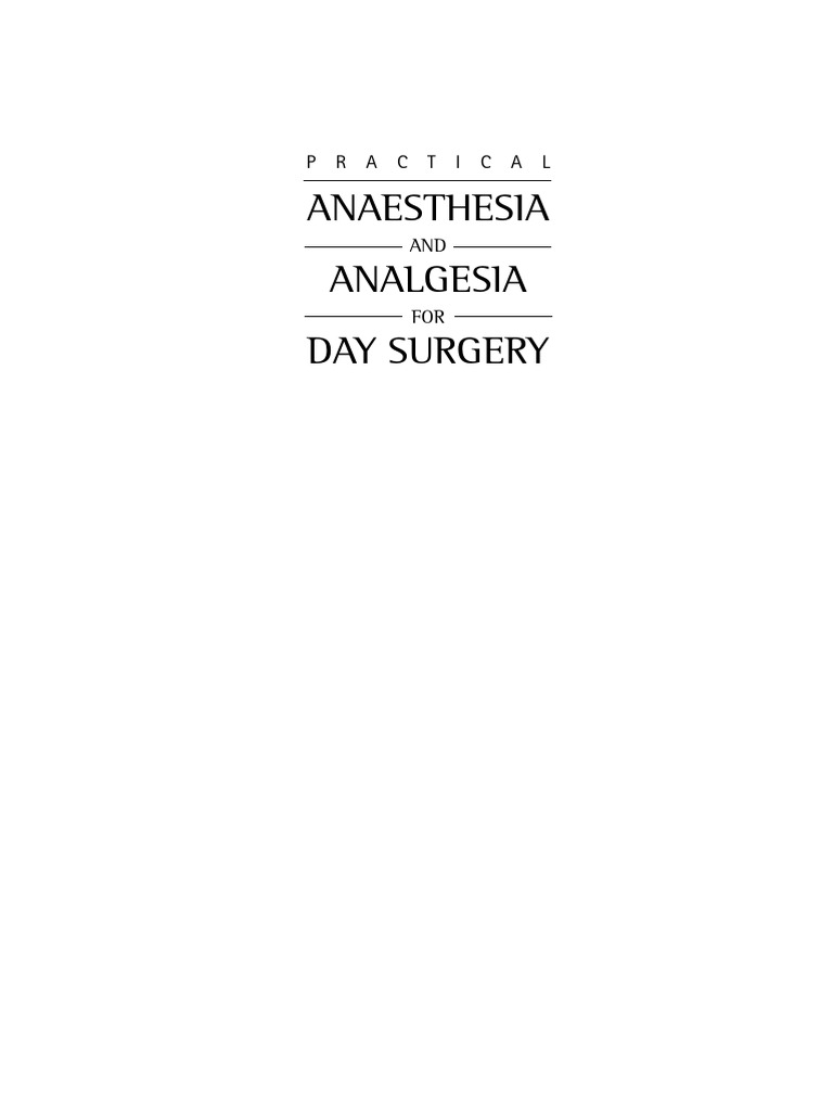 Anaesthesia and analgesia for day surgery pdf surgery hypertension