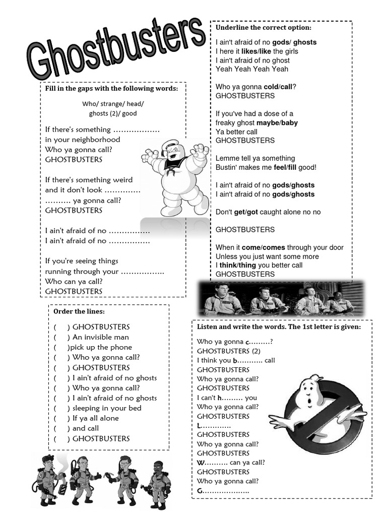 Song Ghostbusters PDF