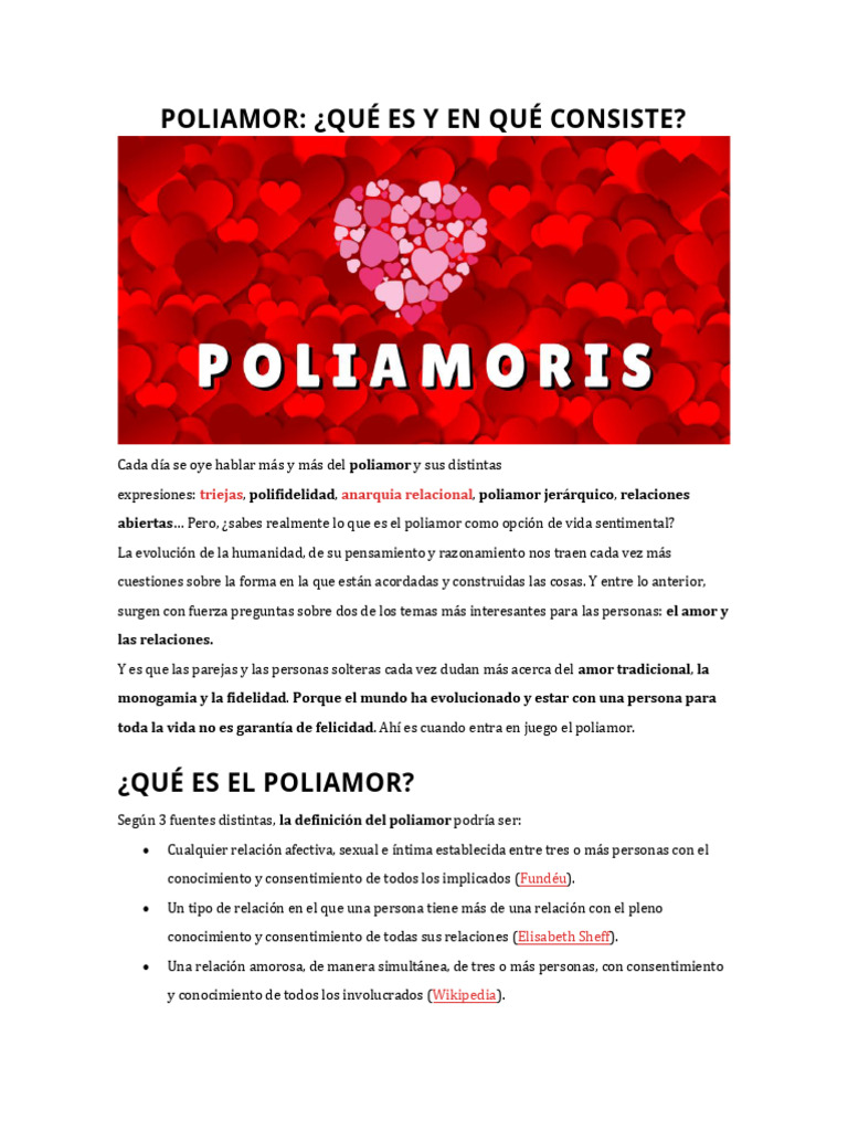 Definición y Tipos de Poliamor | PDF | Poliamor | Monogamia