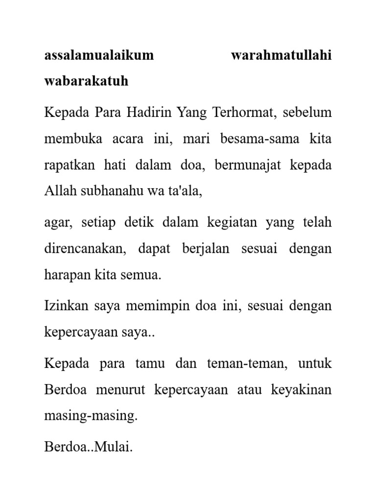Teks Doa Pembukaan Acara Resmi | PDF | Agama & Spiritualitas