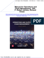 Solution Manual For Operations and Supply Chain Management 16th Edition F Robert Jacobs Richard Chase
