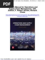 Solution Manual For Operations and Supply Chain Management 16th Edition F Robert Jacobs Richard Chase