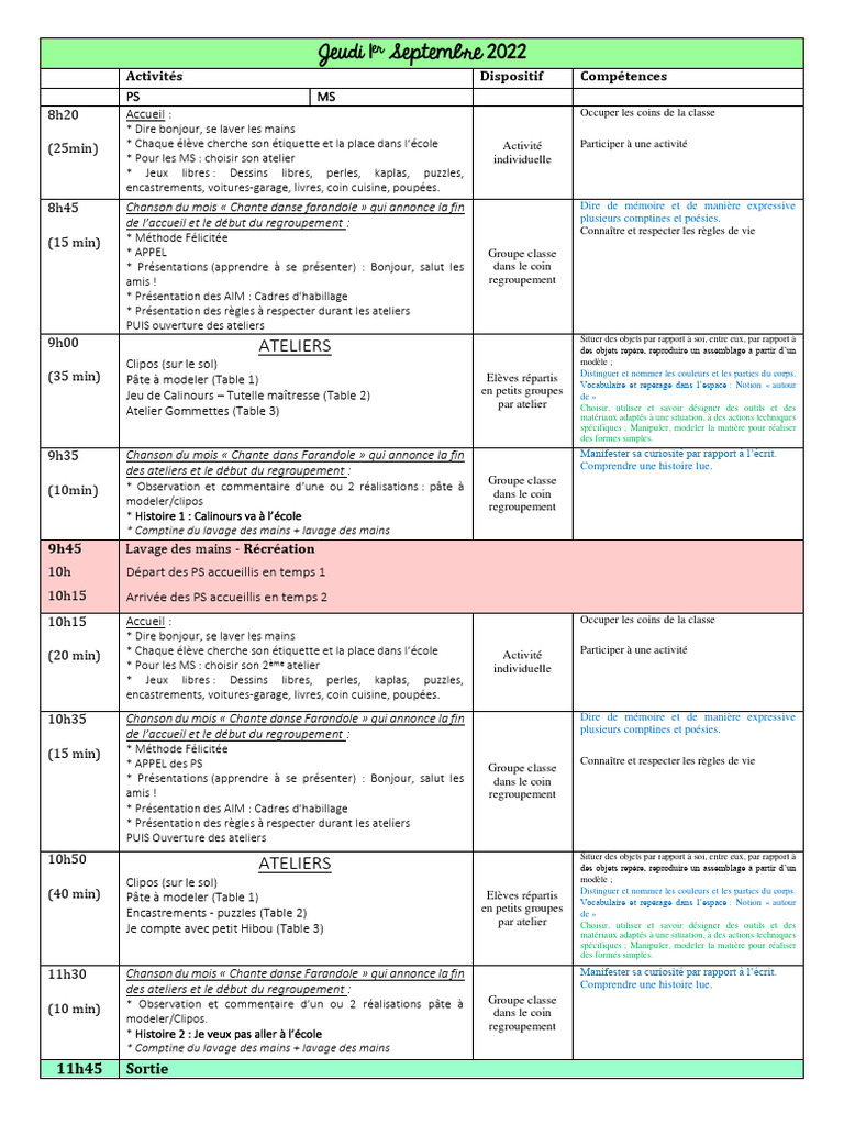 Activités pédagogiques pour PS et MS | PDF