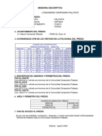 1.memoria Descriptiva Predio - Soraccota Pallpata