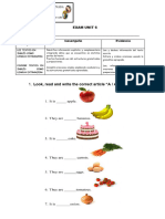 Examen 4to Primaria INGLES