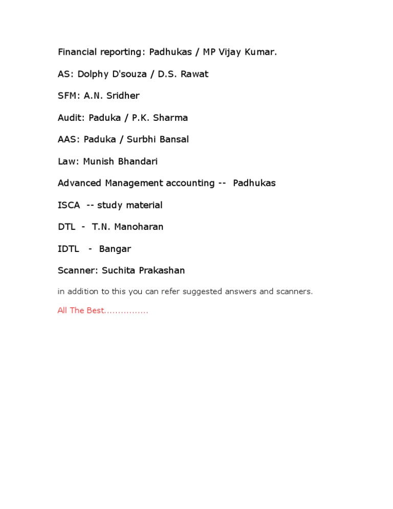 Financial Reporting Study Materials Guide | PDF
