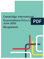 Cambridge International - Exam Fees For June 2020