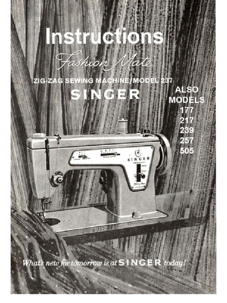 Singer 239 Manual | Sewing Machine | Seam (Sewing)