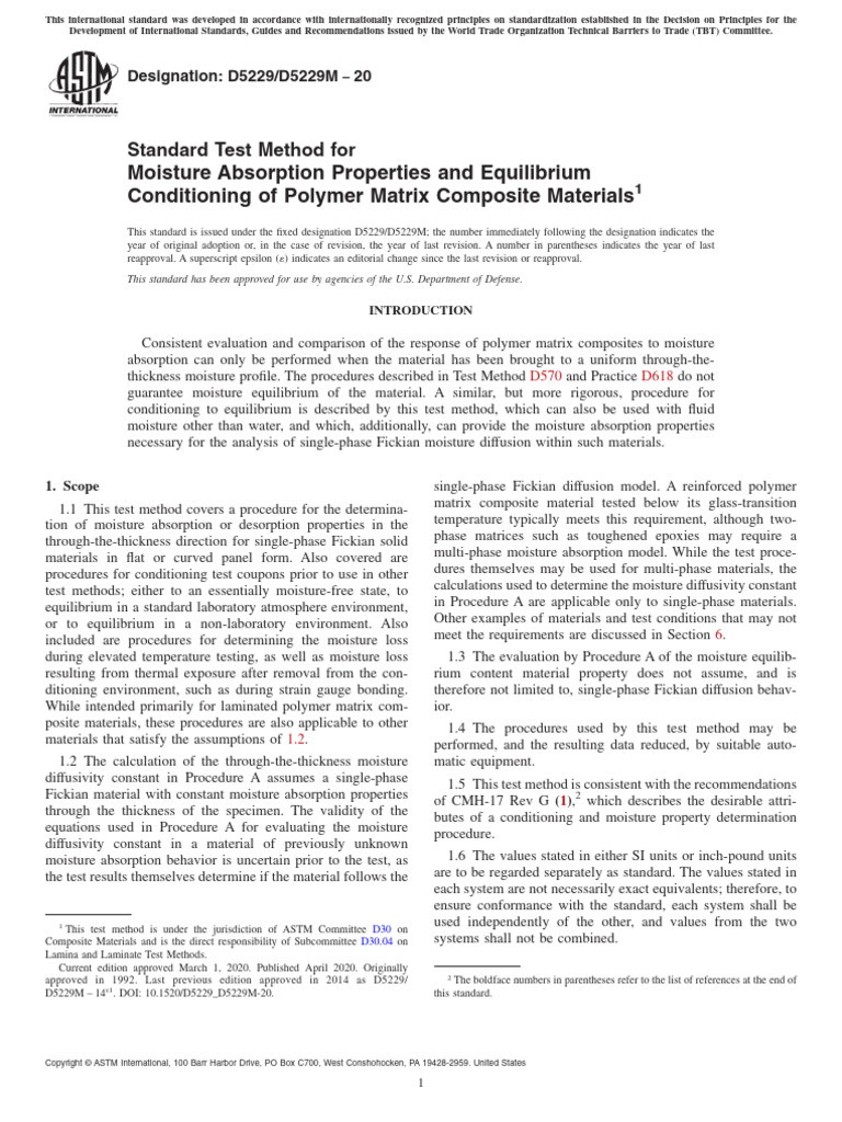 ASTM D5229: Moisture Conditioning Standard | PDF | Humidity | Composite ...