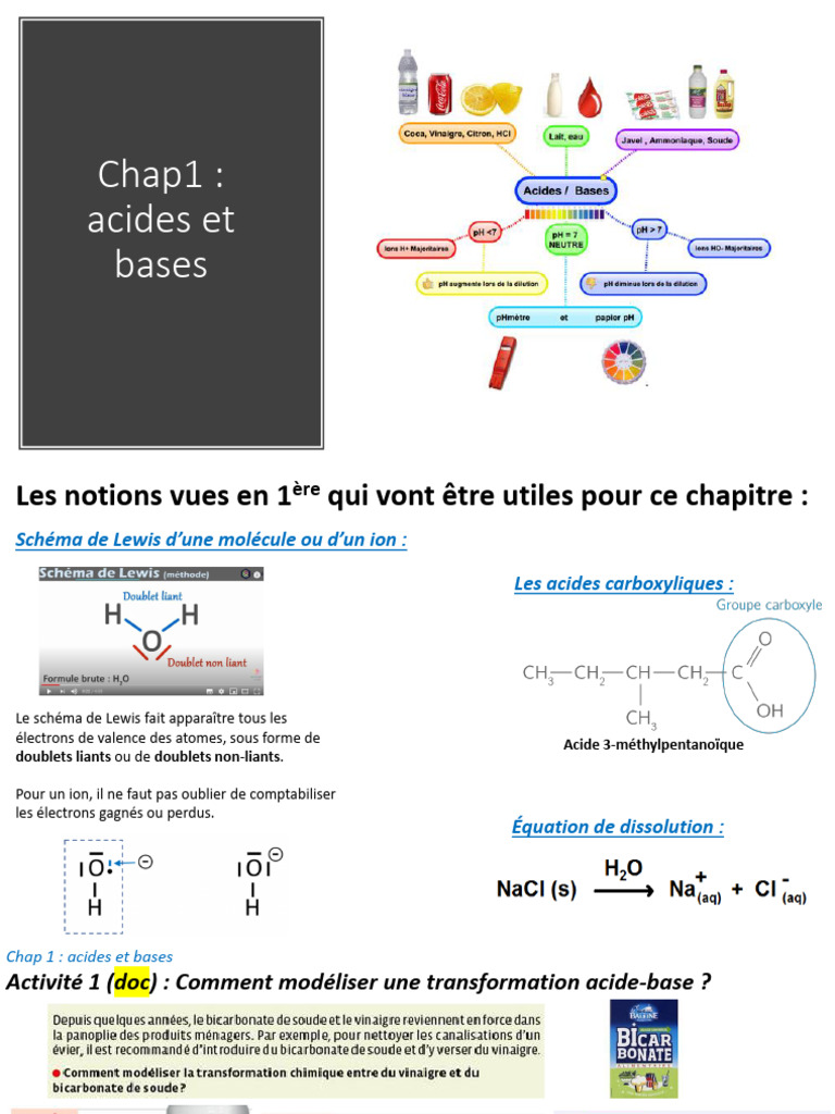 Modélisation des transformations acide-base | PDF | Ph | Acide