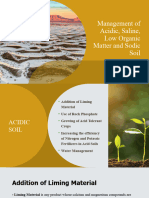 Management of Acidic, Saline, Low Organic Matter and Sodic Soil