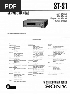Sony St-s1 Tuner Manual | PDF