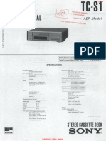 SONY Tc-s1 La Scala Cassette - MANUAL