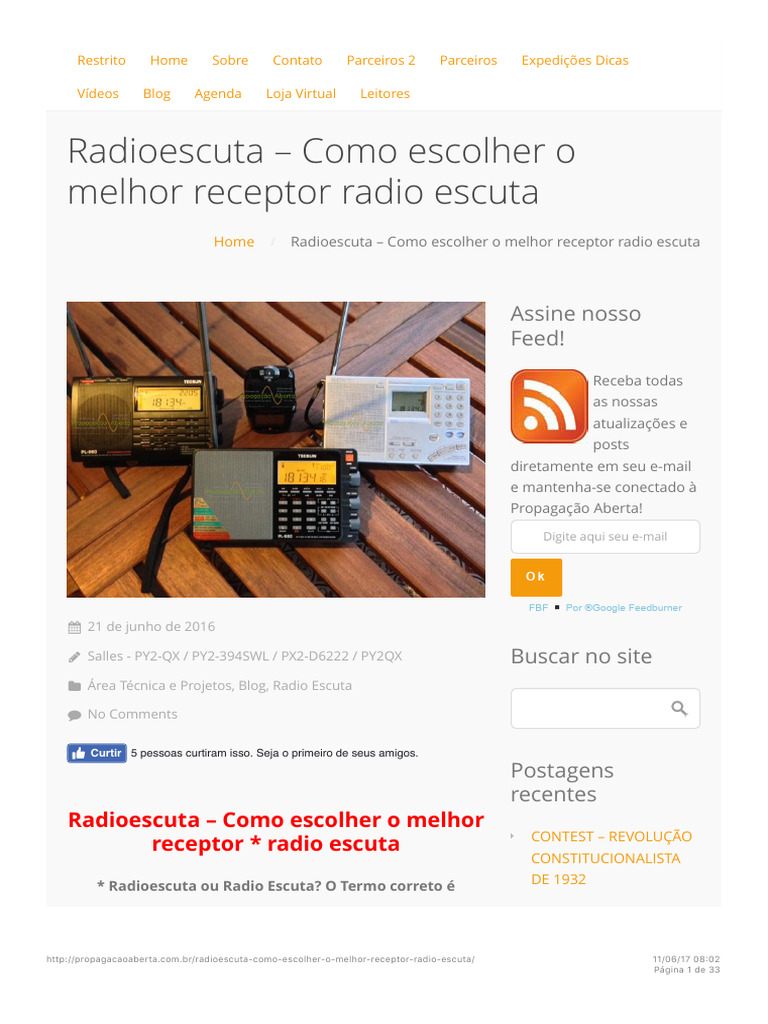 Radioescuta - Como Escolher o Melhor Receptor Radio Escuta | PDF ...