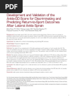 Picot Et Al 2023 Development and Validation of The Ankle Go Score For Discriminating and Predicting Return To Sport