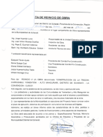 Acta de Reinicio de Obra N°01