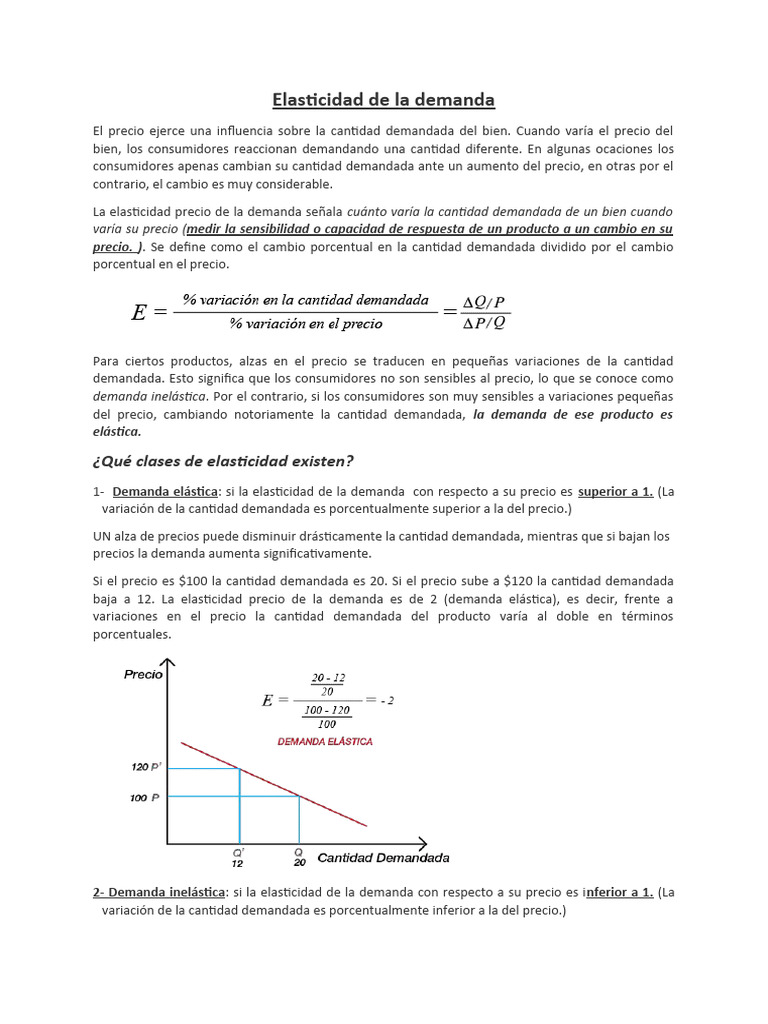 Microelasticidad de la demanda explicada | PDF | Elasticidad (economía ...