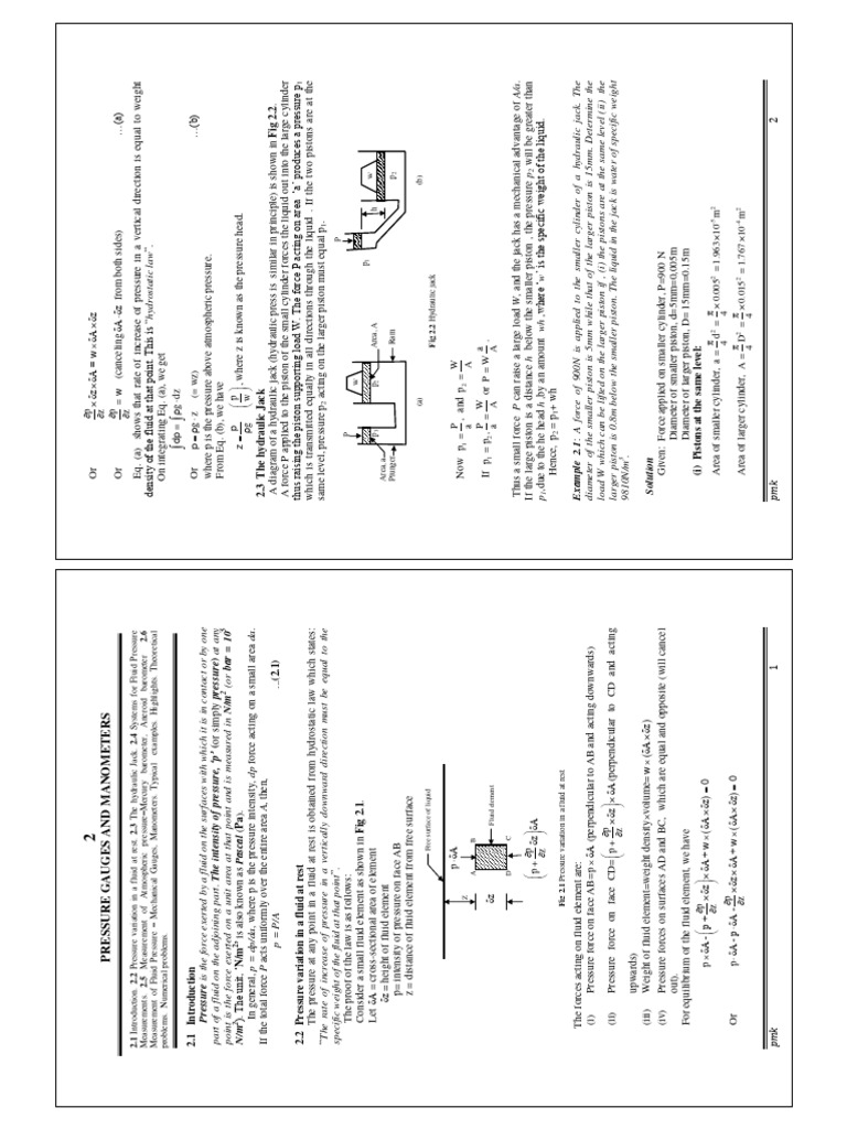 Pressure Gauges and Manometers PDF Pressure Measurement Pressure