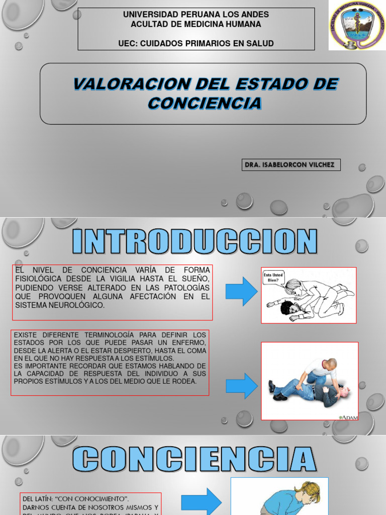 Valoración del Estado de Conciencia | PDF | Conciencia | Enfermedades y ...