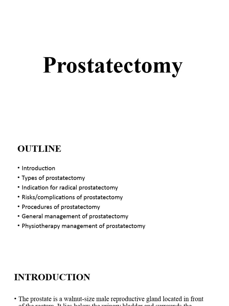 Presentation Prostatectomy PDF Prostate Urinary Incontinence