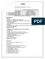 Roteiro de Estudos - 8 Avaliação - 8º Ano