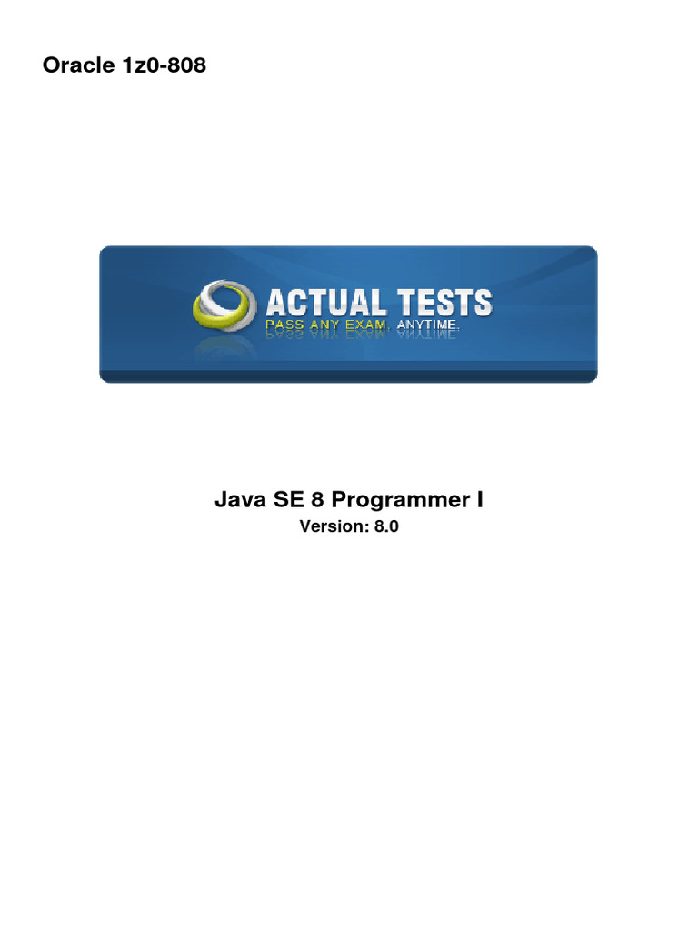 Oracle Java 1z0 808 Exam