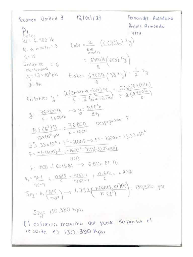Examen Unidad 3 | PDF