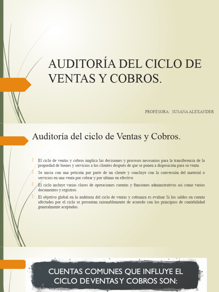 Auditoría del Ciclo de Ventas y Cobros | PDF | Contabilidad | Auditoría