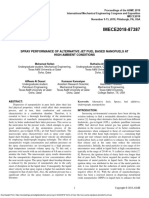 IMECE2018-87387: Spray Performance of Alternative Jet Fuel Based Nanofuels at High-Ambient Conditions