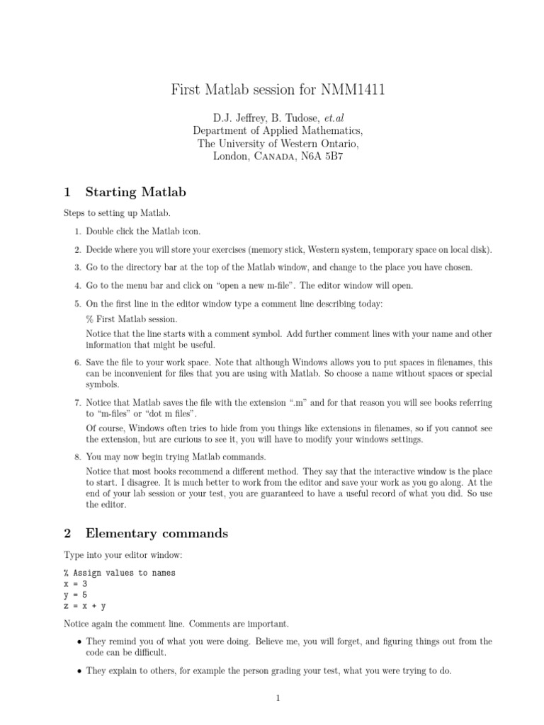 Matlab1 2022-1 | PDF | Computer File | Matlab