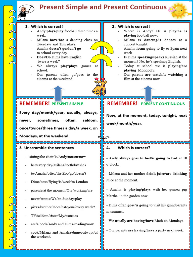 Present Simple vs. Present Continuous Guide | PDF