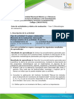 Guía de Actividades y Rúbrica de Evaluación - Unidad 3 - Fase 3 - Metodologías de Evaluación