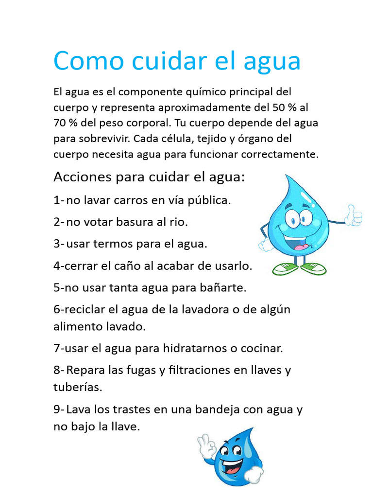 Acciones para Cuidar el Agua | PDF | Salud y bienestar | Estilo de vida