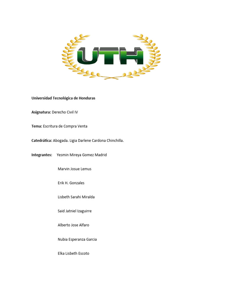 Formato Escritura Compra Venta De Bien Inmueble Pdf Propiedad Ley