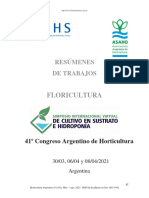 Resúmenes de Floricultura - Simposio Internacional de Cultivo en Sustrato e Hidroponía - 41º Congreso Argentino de Horticultura