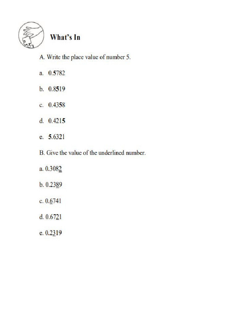 Math 5 Worksheets | PDF